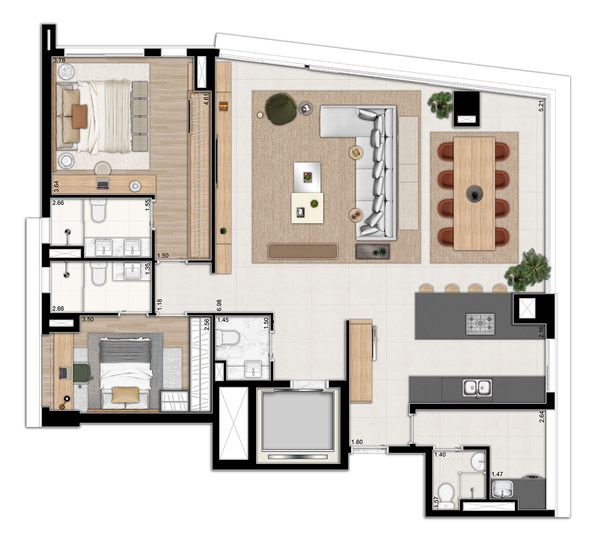 Planta 142m²