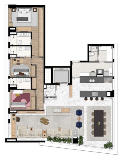 Planta 185m²